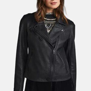 Blank NYC Faux Leather Moto Jacket - Onyx